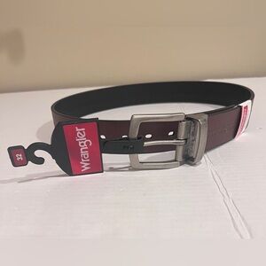 New Casual Wrangler Men’s Center Stitch Reversible Brown/Black Belt (Size 32)